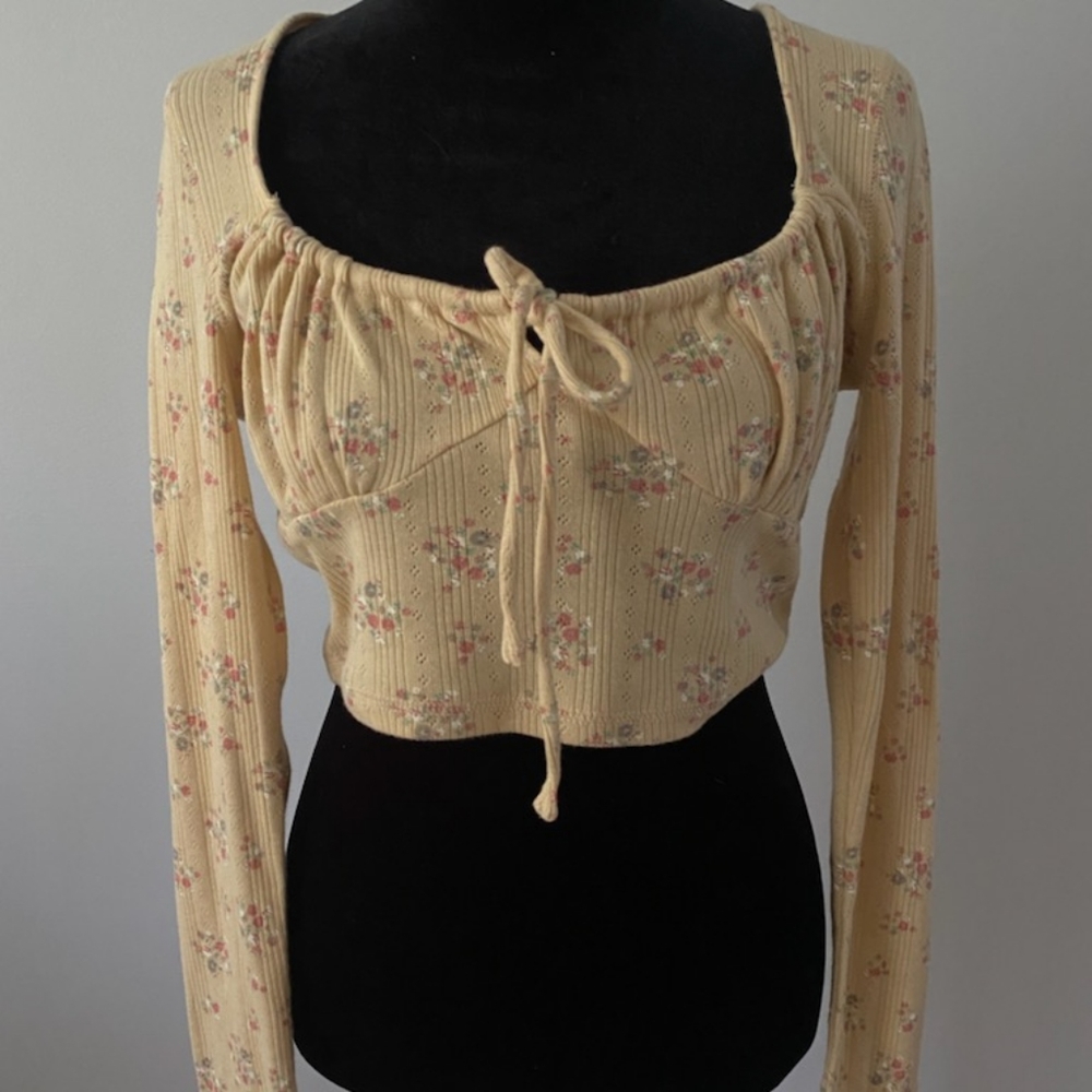 Aeropostale long sleeved crop top floral